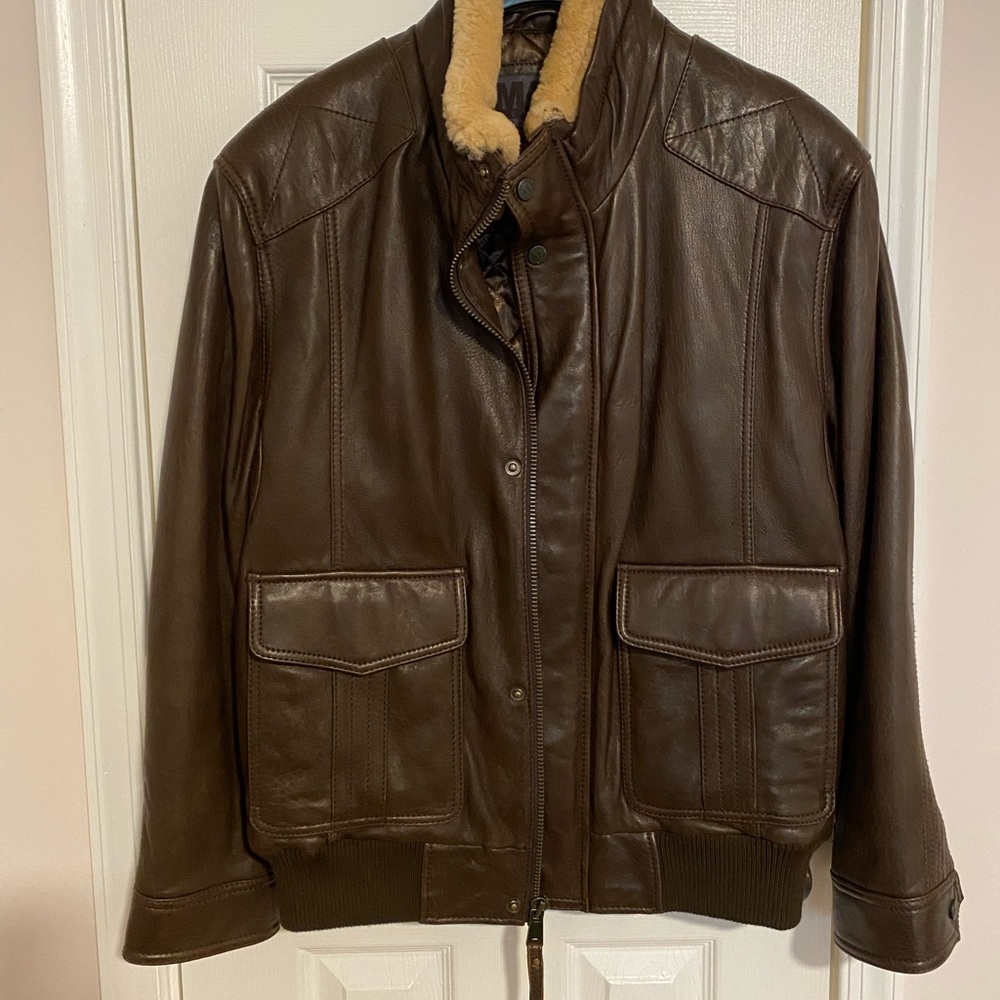 Andrew Marc NY Vintage Leather Bomber/pilot Jacket